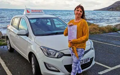 Maria on llandudno's West Shore after ADI Part 3 success in Bangor
