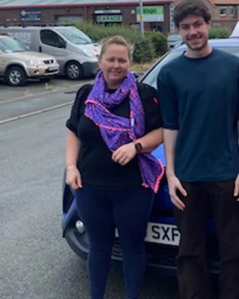 Fiona after successfully passing her ADI Part 3 in Rhyl following instructor training with Marcus Astle