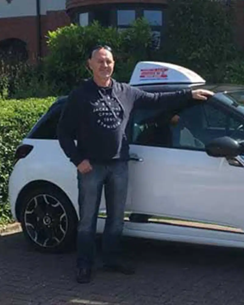 Gwyn Parry in Anglesey after passing his part 3 in Bangor