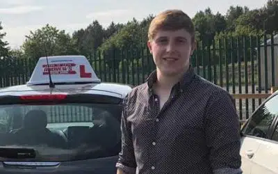 Nathan Hall from Ruthin adter passing part 3 in Rhyl