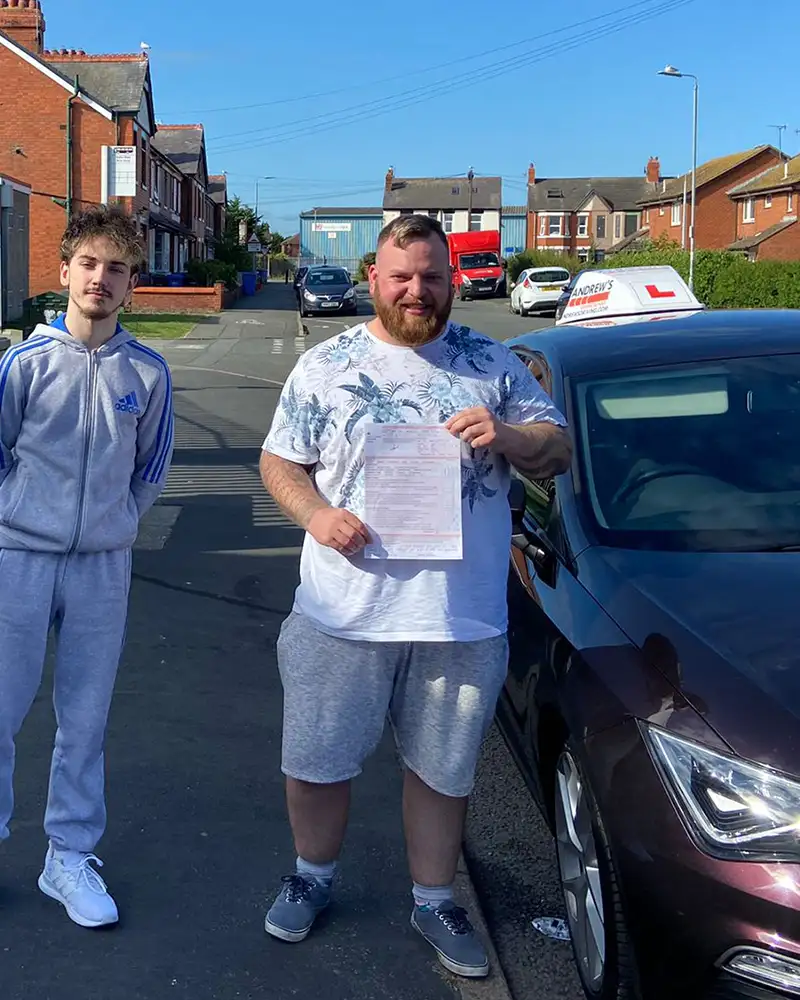 Ryan Mccarley from Colwyn Heights after passing his part 3 in Rhyl